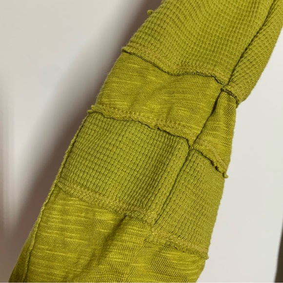Neon Buddha cowl neck chartreuse green long sleeve waffle knit boho tunic S - Picture 4 of 8